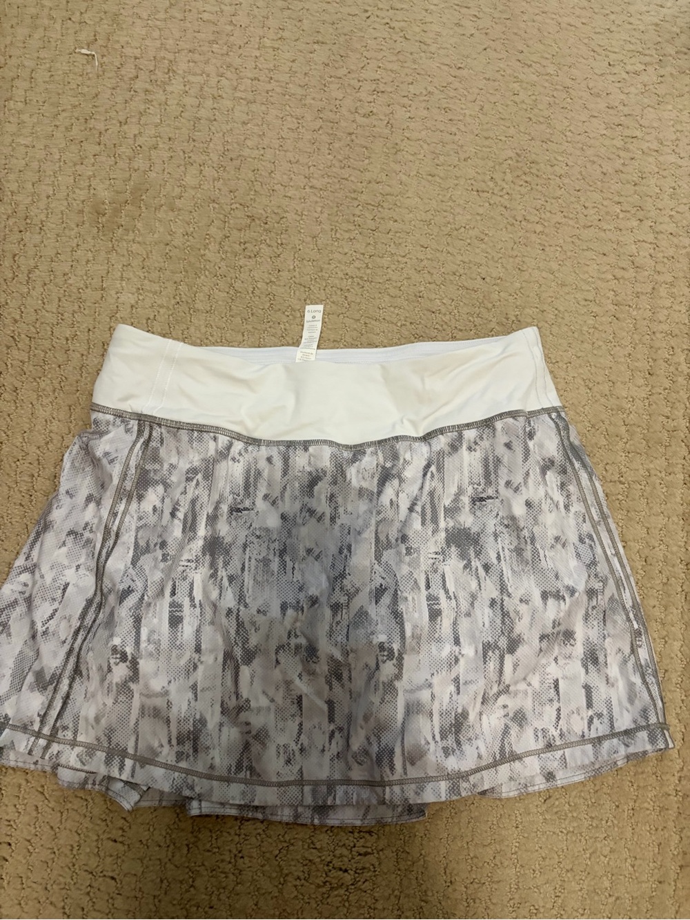 lululemon athletica White and Gray Printed Skater Skirt